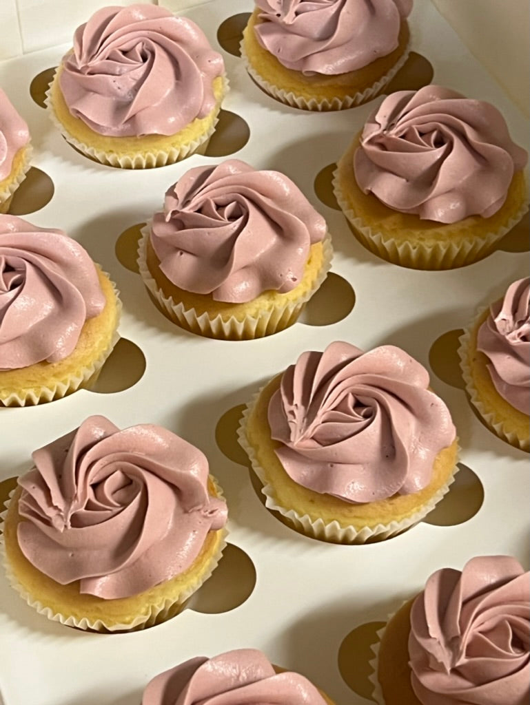 Dusk Pink Rosette Cupcakes