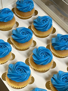 Sky Blue Rosette Cupcakes