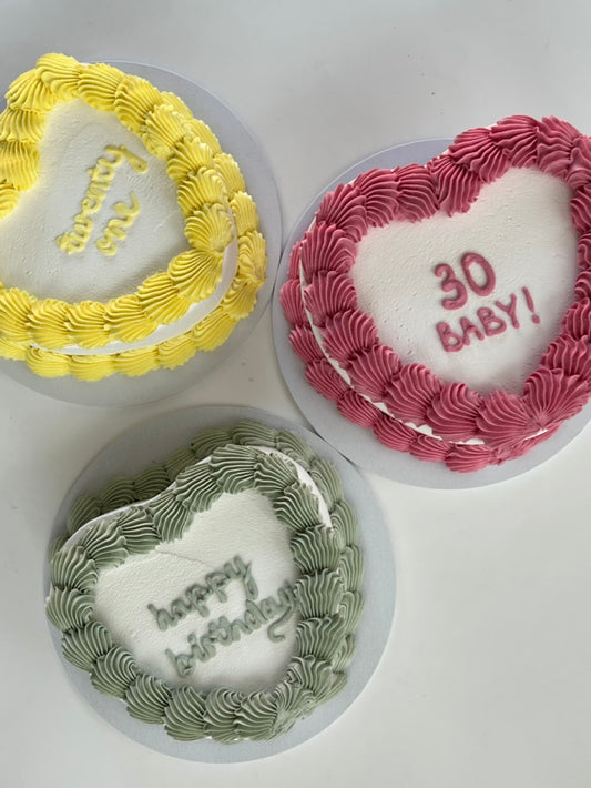 Mini Piped Heart Cake
