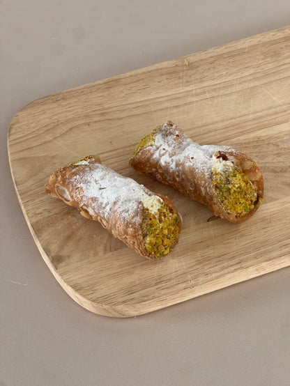 Homemade Cannoli - Pistachio Ricotta