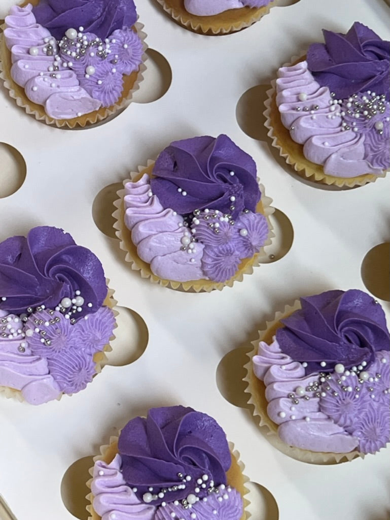 Purple Vintage Cupcakes