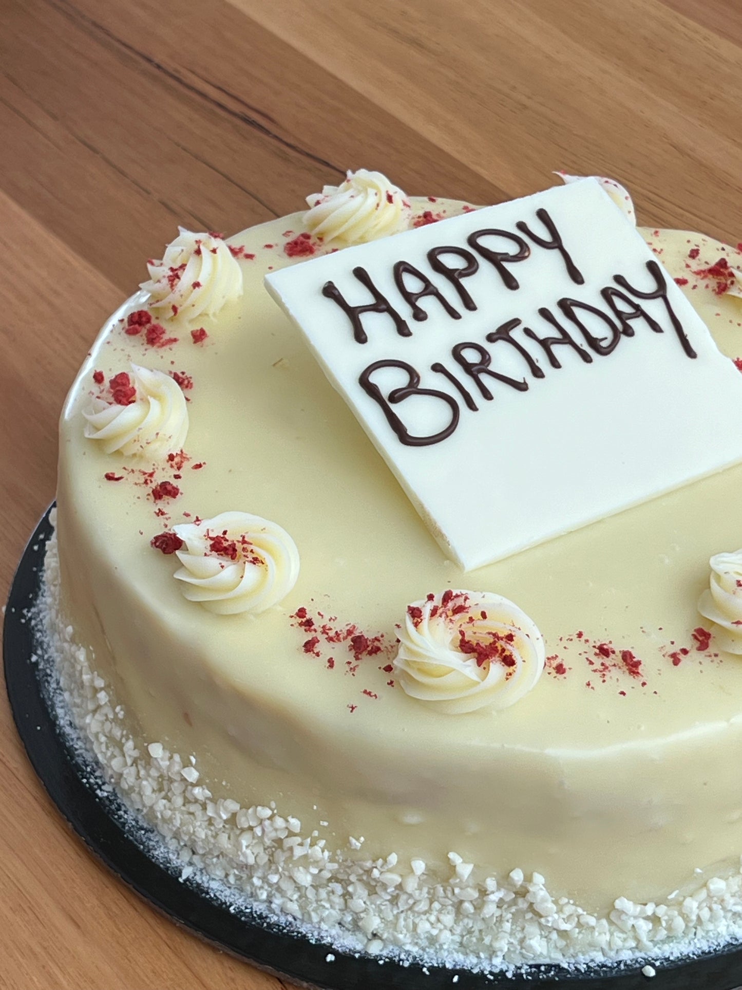 White Chocolate & Raspberry Mud Cake