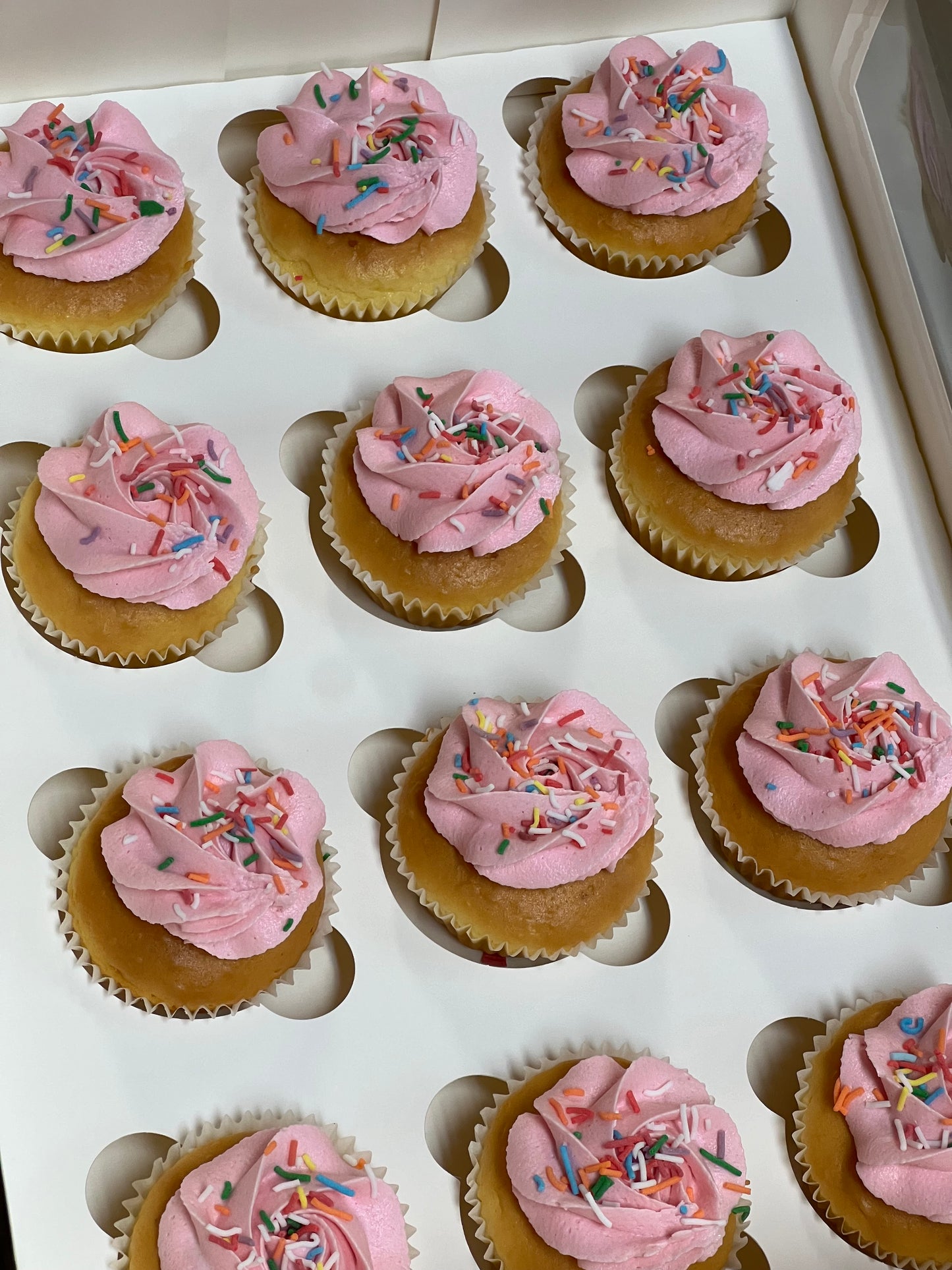 Rainbow Sprinkle Cupcakes
