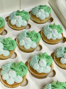 Pastel Green Retro Cupcakes