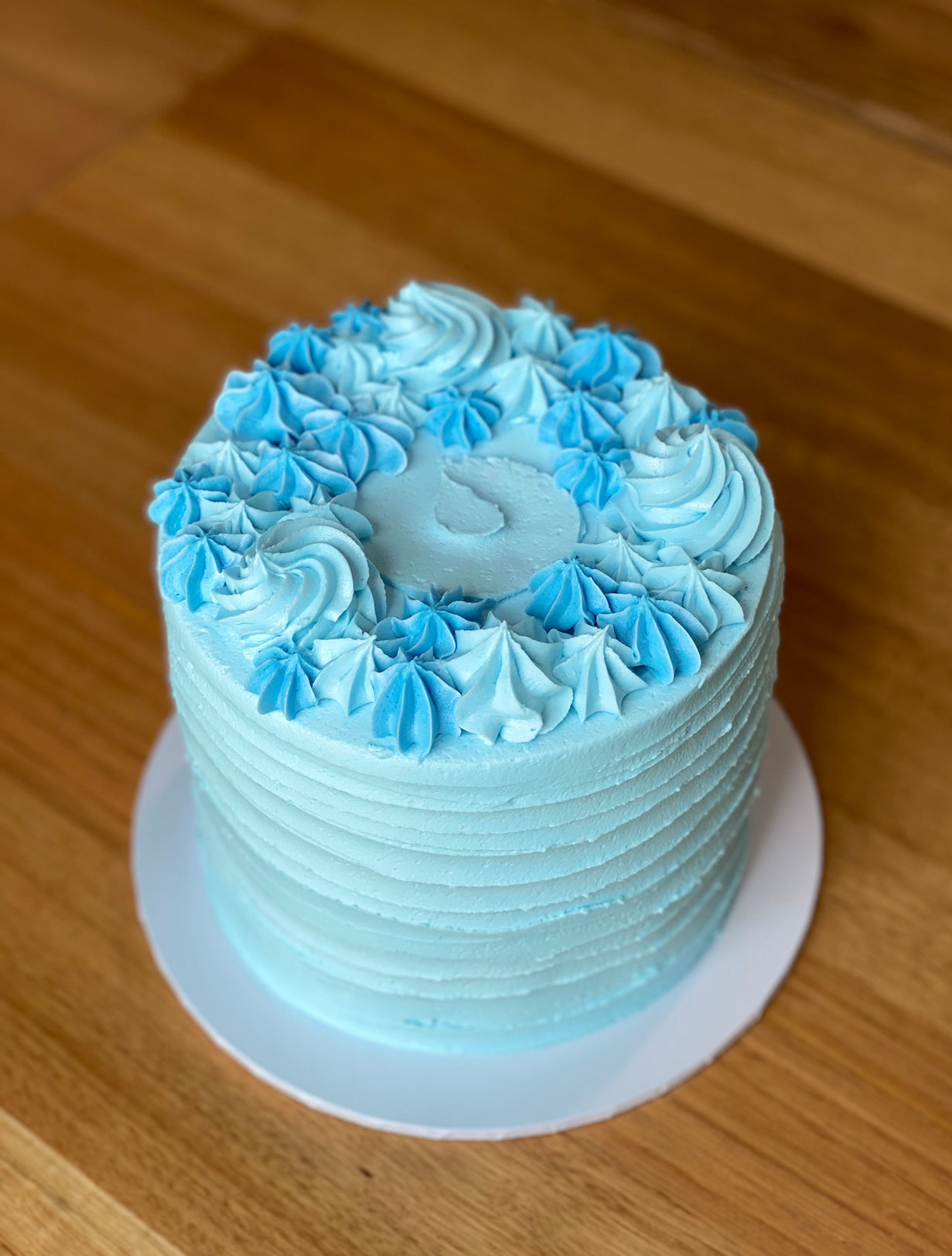 Ombre Buttercreamed Birthday Cake - Karen's Cakes